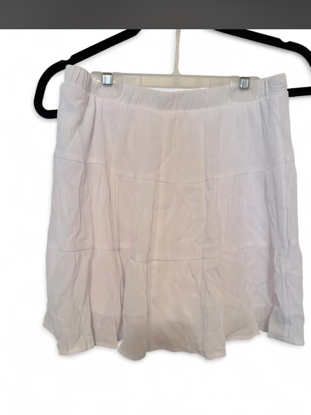 No Boundaries White Ruffle Tiered Mini Skirt